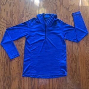 ￼ Adidas size medium beautiful blue climalite long sleeve mens hoodie, shirt.